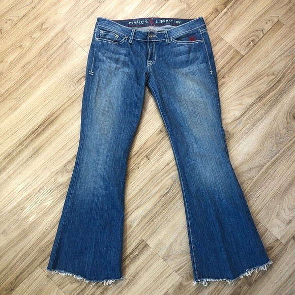 People's Liberation Jeans Womens Size 28 Janine Bell Bottom Flare Denim Pants - Picture 1 of 11